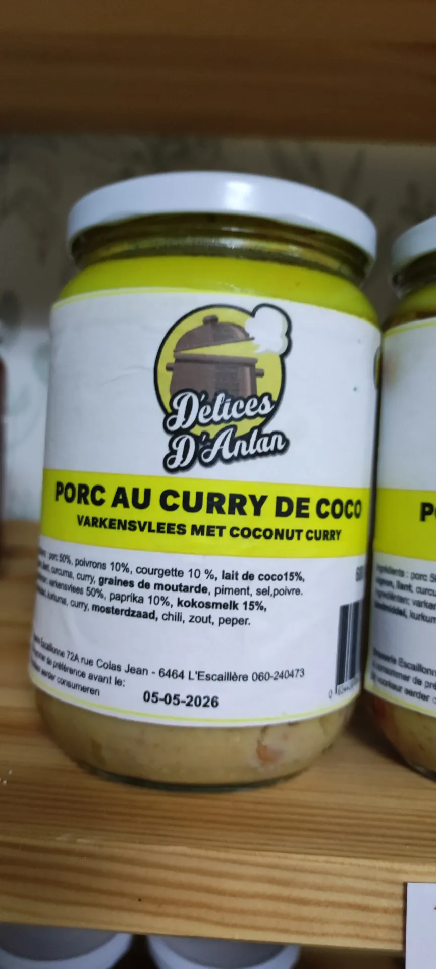 Porc curry de coco 680 gr